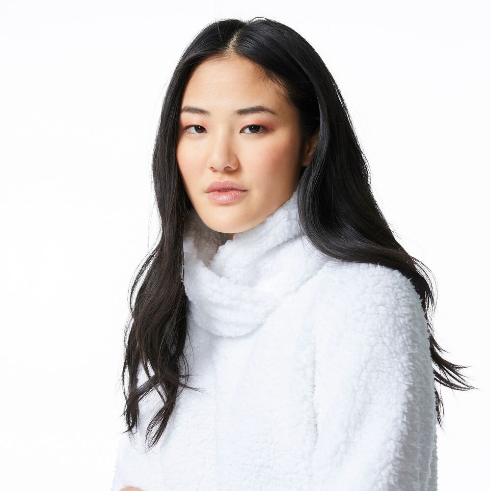 SHERPA MOCK NECK SWEATER,Bright White,large