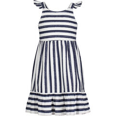 LITTLE GIRLS' WATERCOLOR-STRIPE DRESS (4-6x),Navy,large