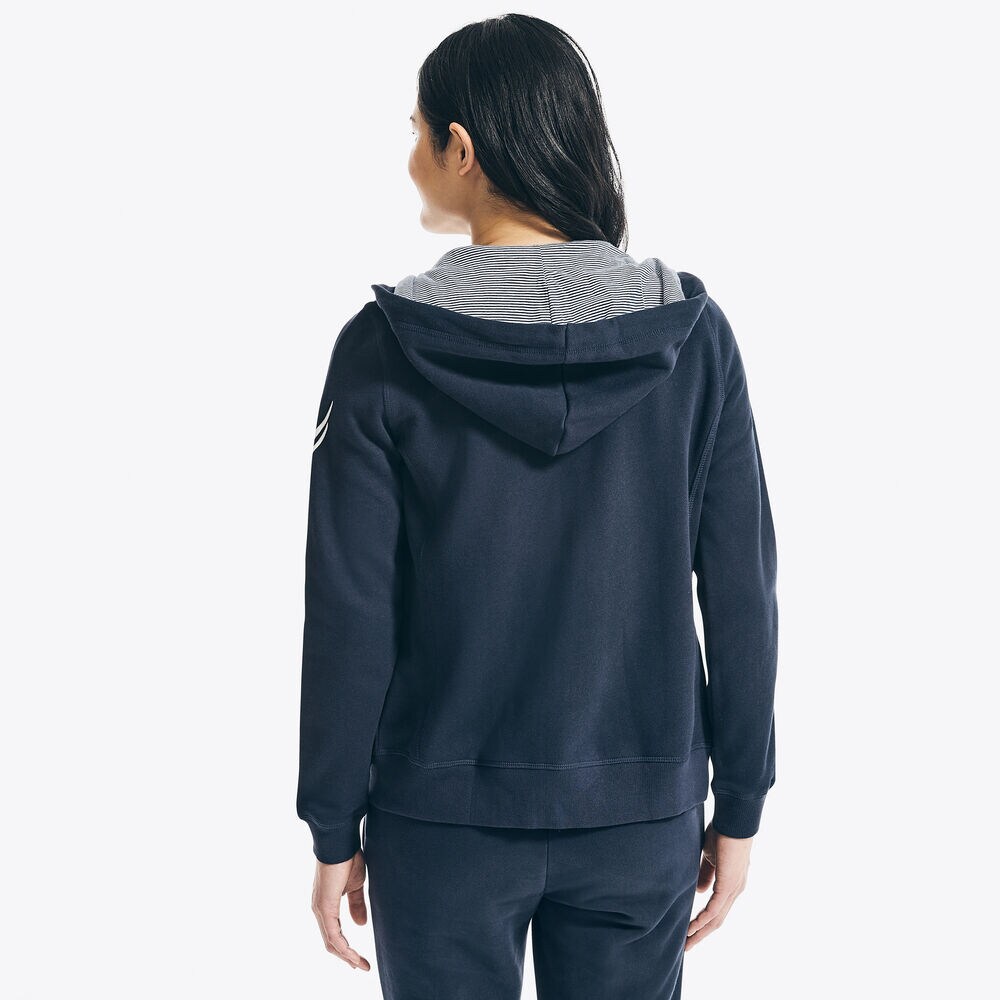 LOGO FULL-ZIP HOODIE,Stellar Blue Heather,large