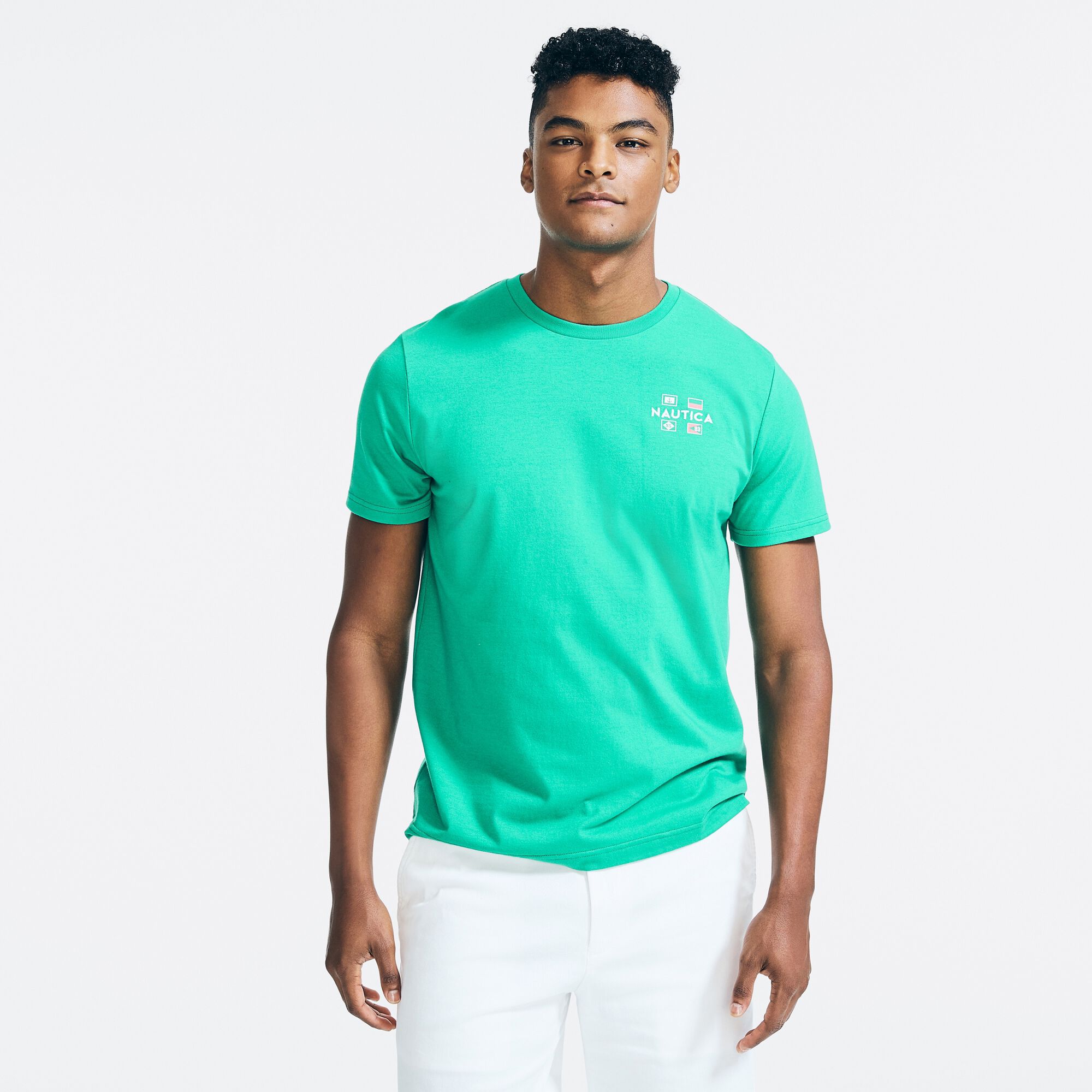 SUSTAINABLY CRAFTED YACHT CLUB GRAPHIC T-SHIRT,Dark Dill,large