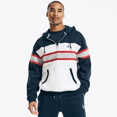 COLORBLOCK QUARTER-ZIP HOODIE,Navy,large