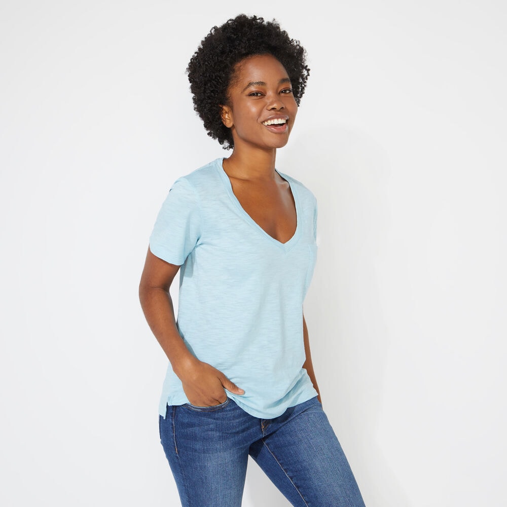 NAUTICA JEANS CO. V-NECK T-SHIRT,Ballard Blue,large