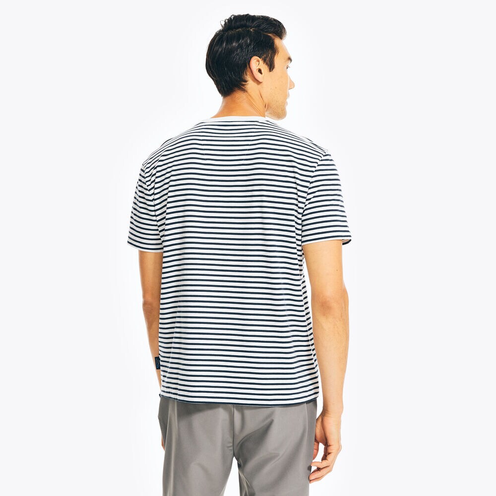 NAVTECH EVERYDAY CHEST-STRIPE T-SHIRT,Bright White,large