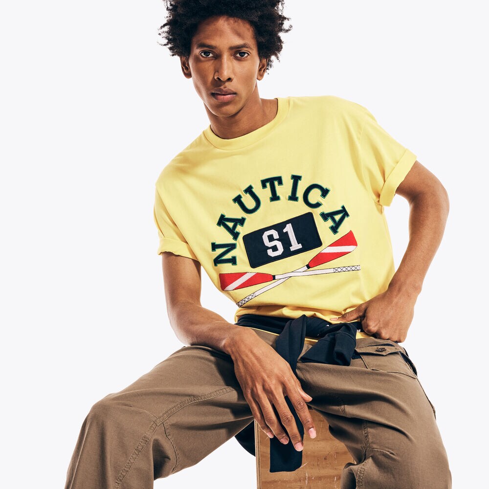 URBAN NECESSITIES X NAUTICA GRAPHIC T-SHIRT,French Vanilla,large