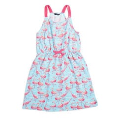 Little Girls' Flamingo Jersey Dress (4-6X),Star Sapphire,large