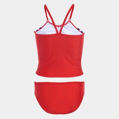 GIRLS' CHEVRON PRINT TANKINI SWIMSUIT (8-20),Pink Shrimp,large