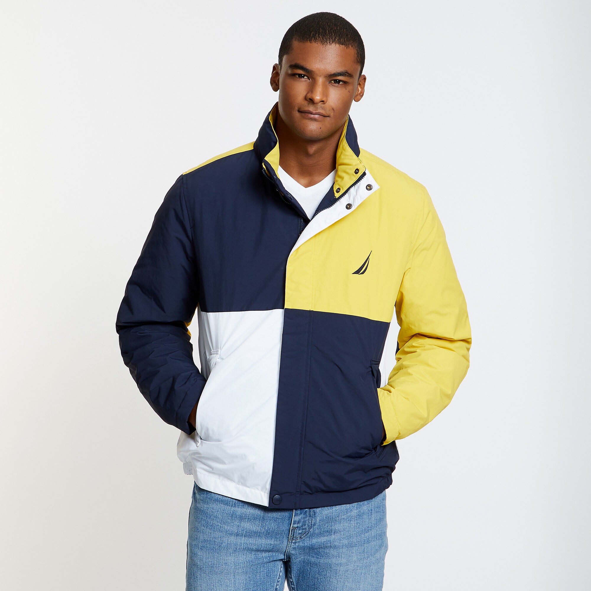 Reversible Down Jacket,Navy,large