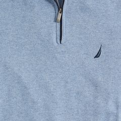 BIG & TALL NAVTECH QUARTER-ZIP SWEATER,Anchor Blue Heather,large