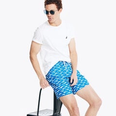 8" SHARK PRINT QUICK-DRY SWIM,True Navy,large