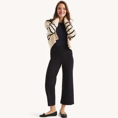Cropped Wide Leg Pant,Navy,large