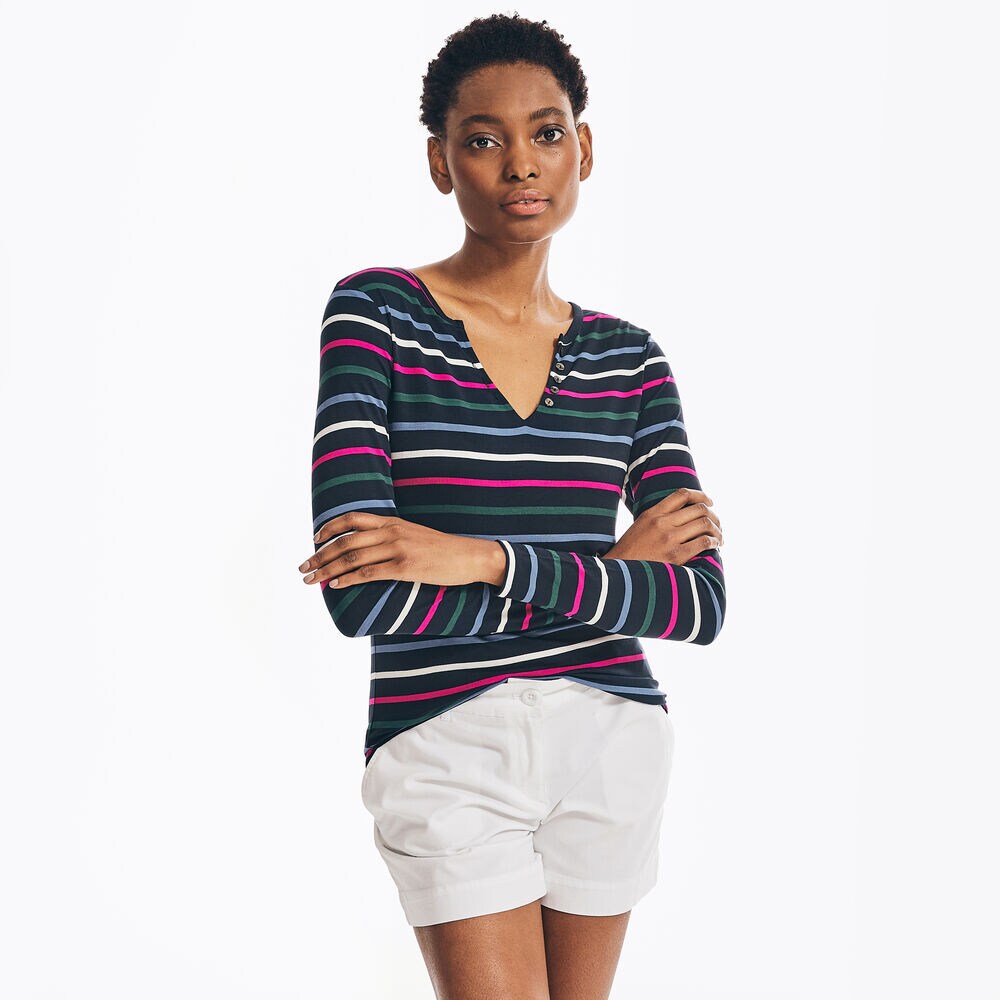 STRIPED HENLEY,Stellar Blue Heather,large