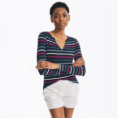 STRIPED HENLEY,Stellar Blue Heather,large