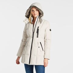 WOMEN'S QUILTED PUFFER COAT,Haze Grey Heather,large