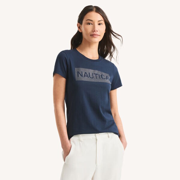 Rhinestone Logo Graphic T-Shirt