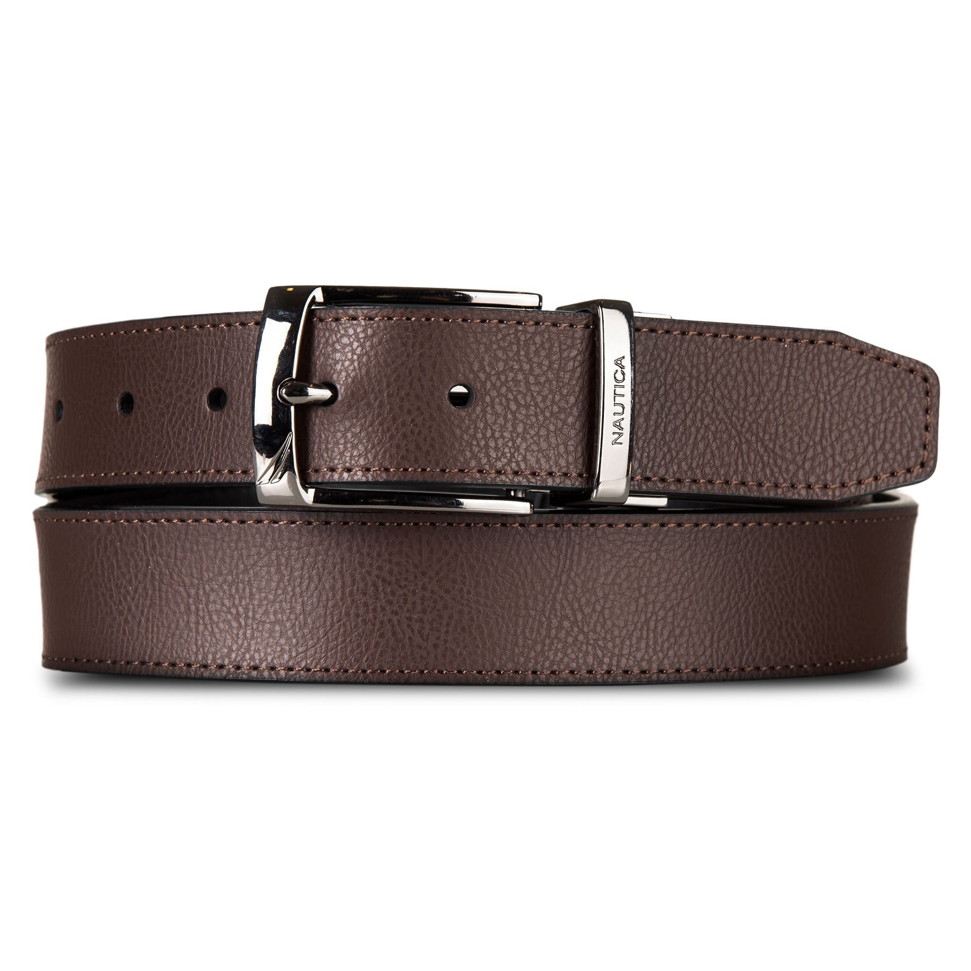 Reversible Engraved Logo Leather Belt,Bamboo,large