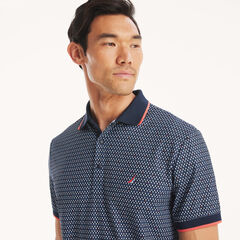 Navtech Classic Fit Golf Print Polo,Stellar Blue Heather,large
