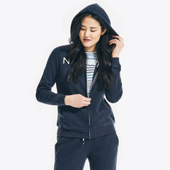LOGO FULL-ZIP HOODIE,Stellar Blue Heather,large