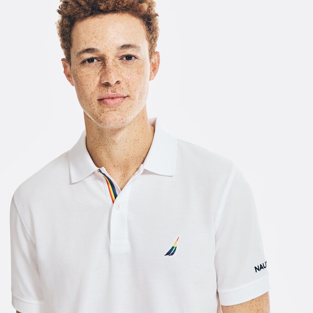 PRIDE CLASSIC FIT POLO,Bright White,large