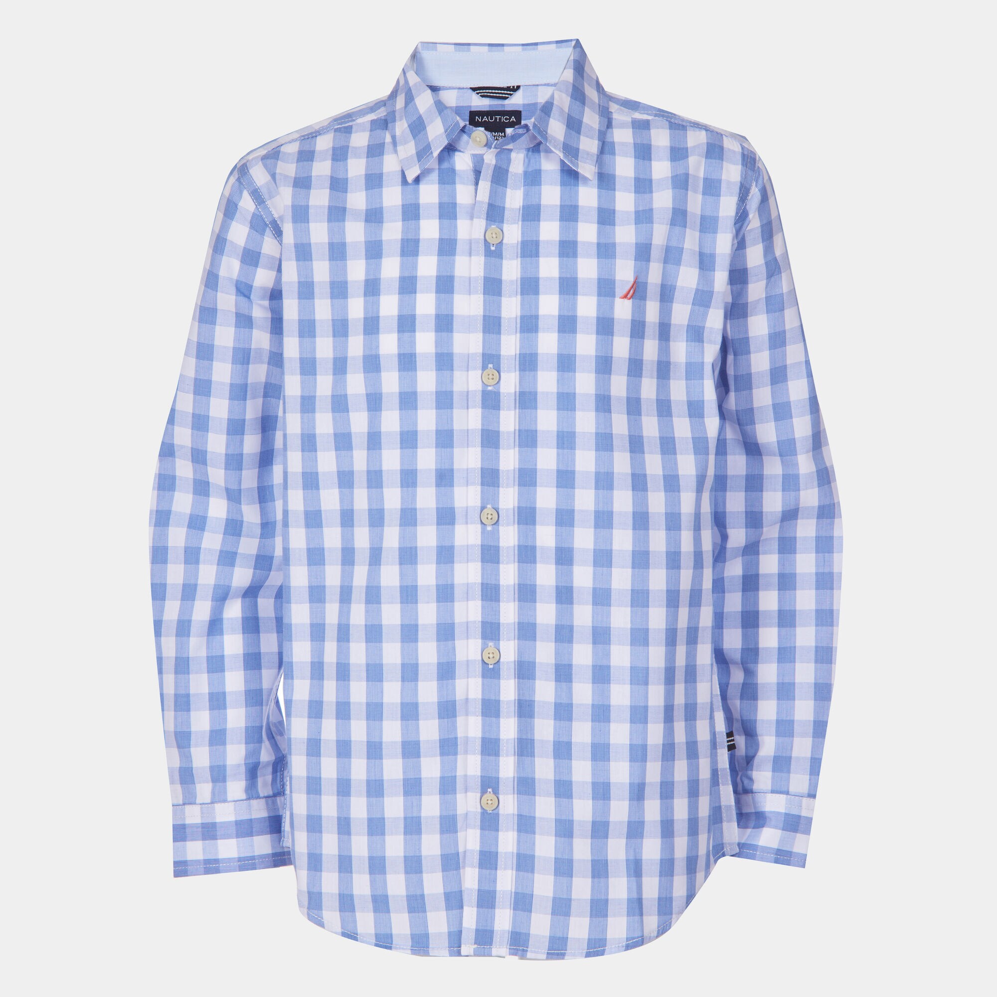 TODDLER BOYS' SKYLAR GINGHAM WOVEN SHIRT (2T-4T),Azure Blue,large
