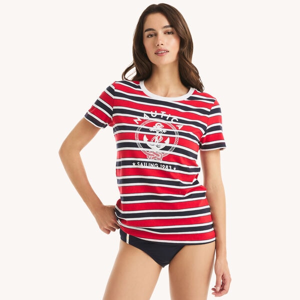 Sailing 1983 Striped Graphic T-Shirt