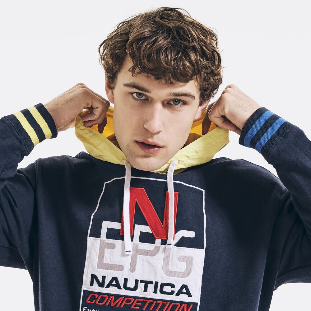 REISSUE GRAPHIC PULLOVER HOODIE,Navy,large
