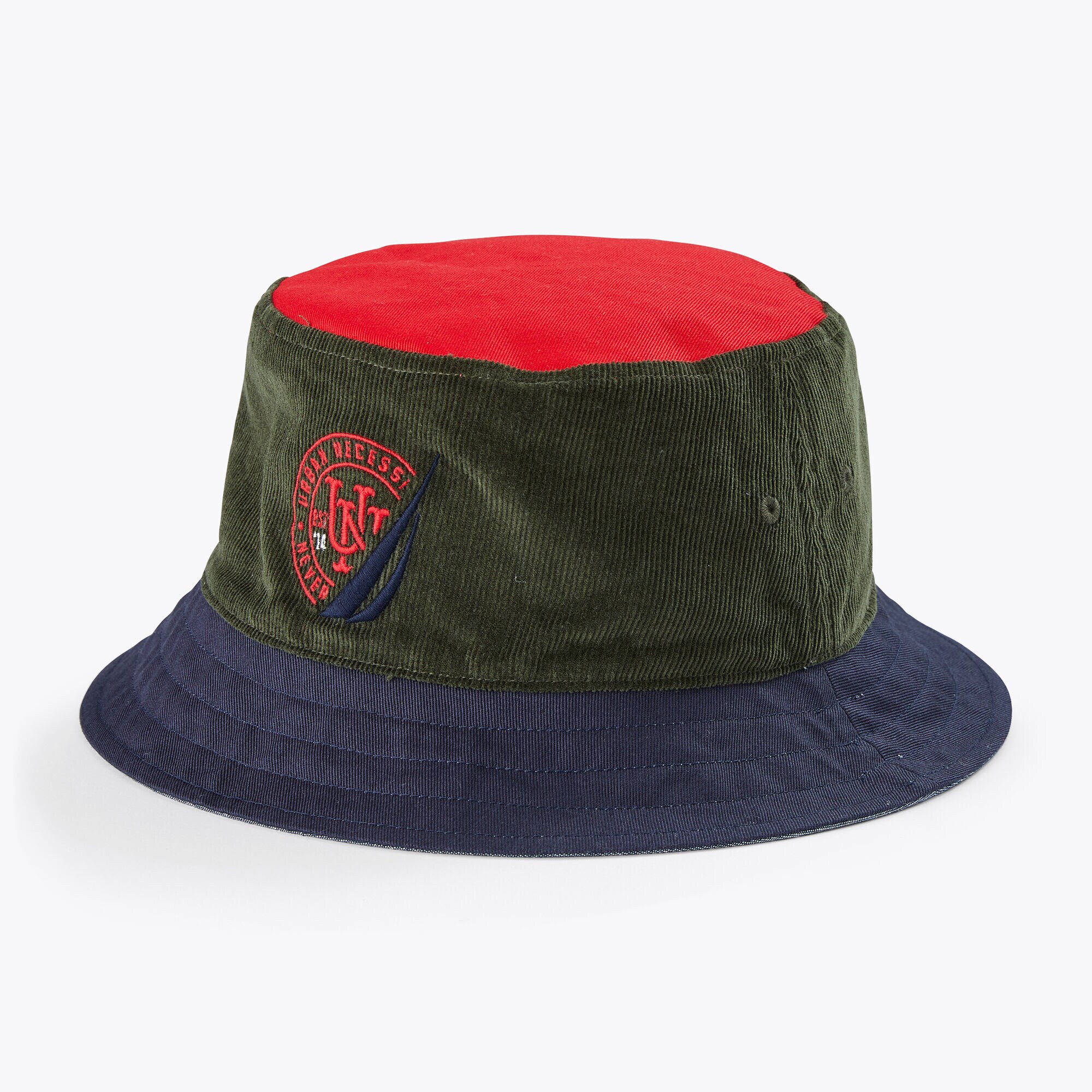 URBAN NECESSITIES X NAUTICA REVERSIBLE BUCKET HAT,Navy Dusk,large