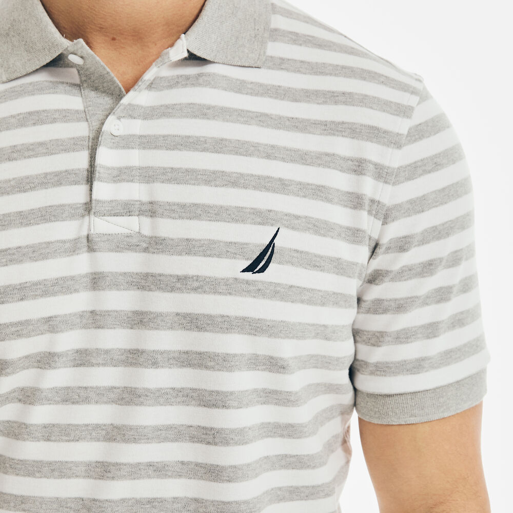 CLASSIC FIT BRAND ICON INTERLOCK POLO,Grey Heather,large