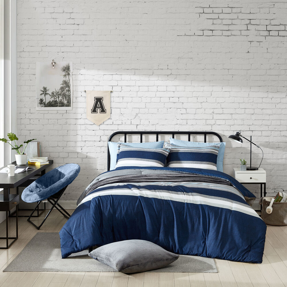 Heather Block Grey Twin/Twin XL Comforter-Sham Set,Heather,large