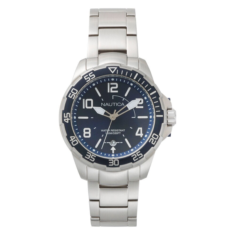 Pilot House Stainless Steel with Navy Watch,Ice Blue,large
