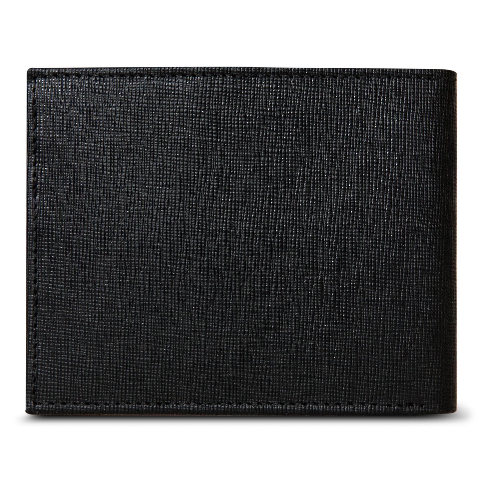 Leather Bifold Wallet,Black,large