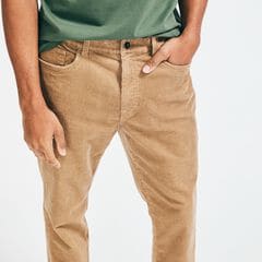 STRAIGHT FIT CORDUROY PANT,Dark Brown,large