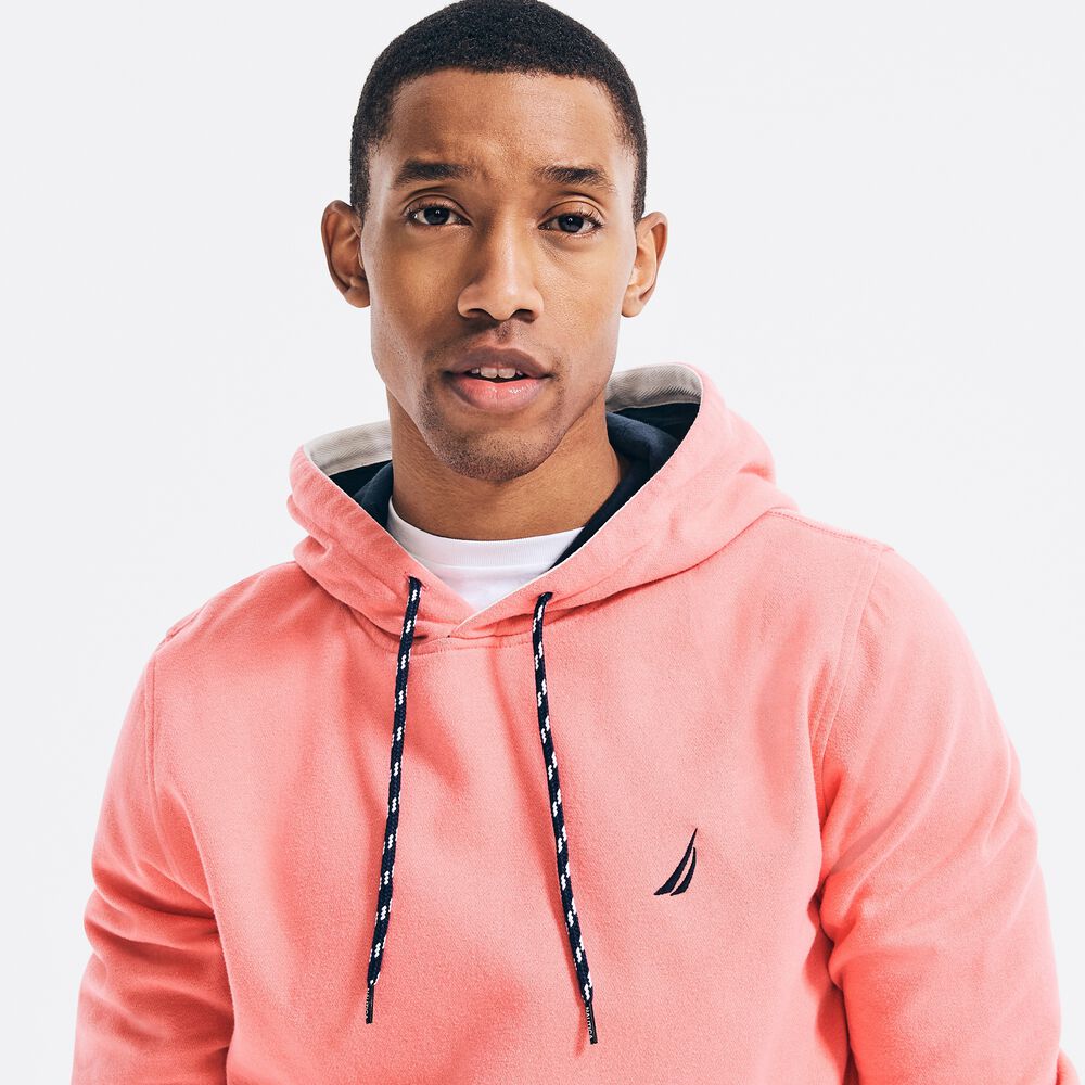 SUSTAINABLY CRAFTED BRAND ICON PULLOVER HOODIE,Teaberry,large