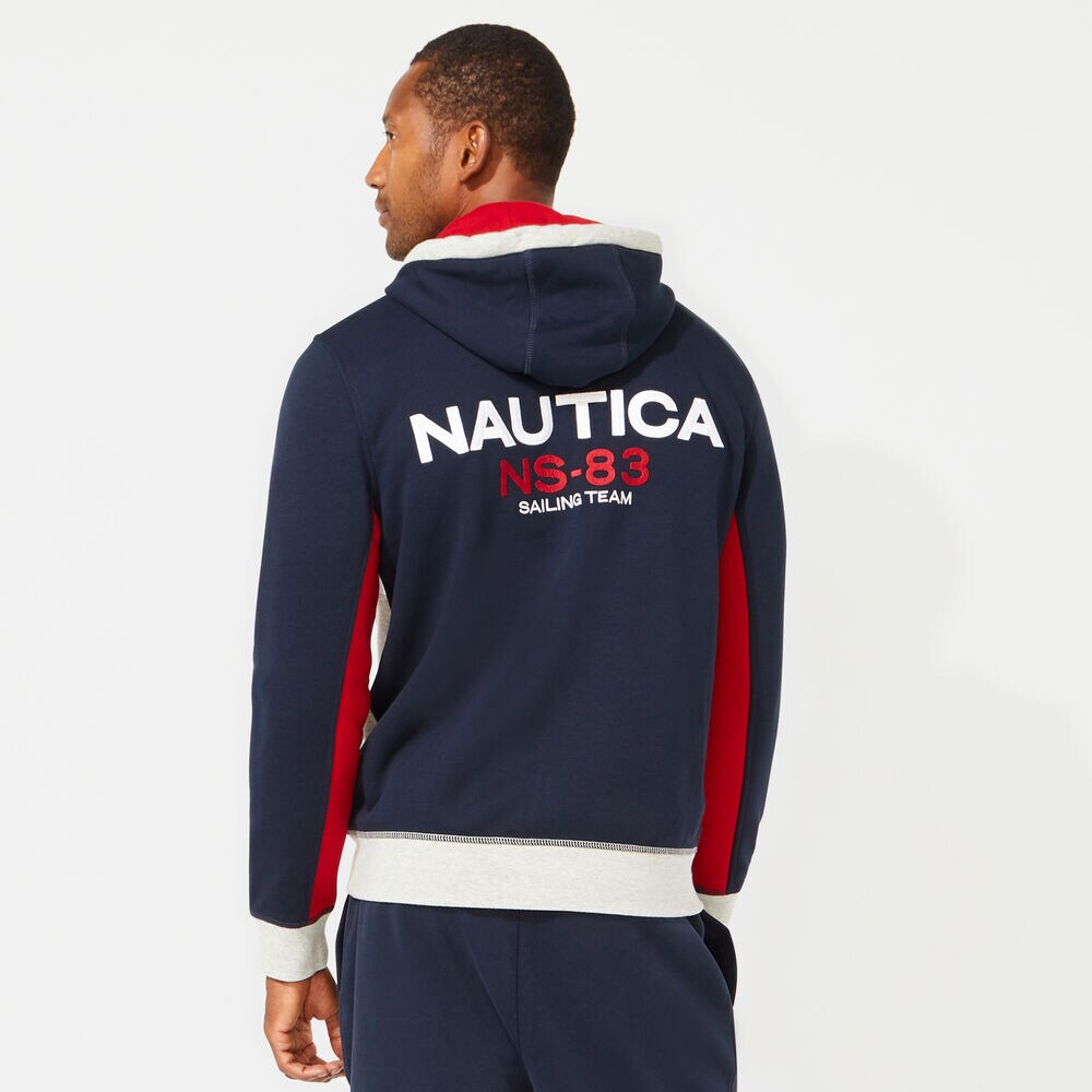 NAUTICA SAILING COLORBLOCKED HOODIE,Navy,large