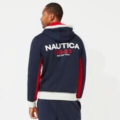 NAUTICA SAILING COLORBLOCKED HOODIE,Navy,large