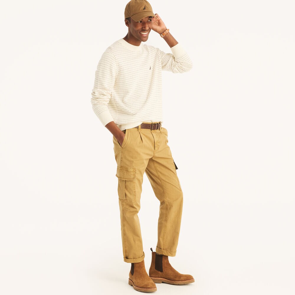 Jacquard Crewneck Sweater,Marshmallow,large
