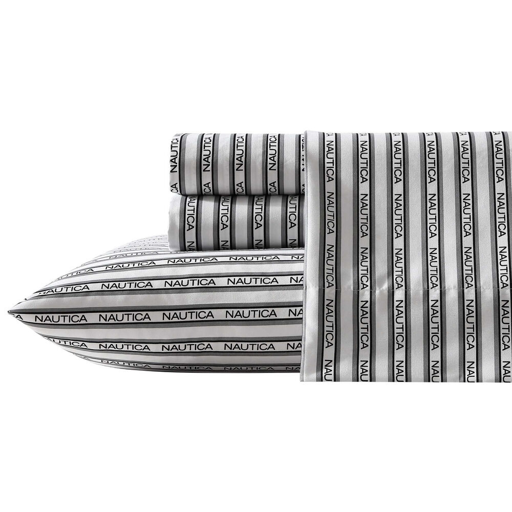 Striped Logo Full Sheet Set,Tango Red,large