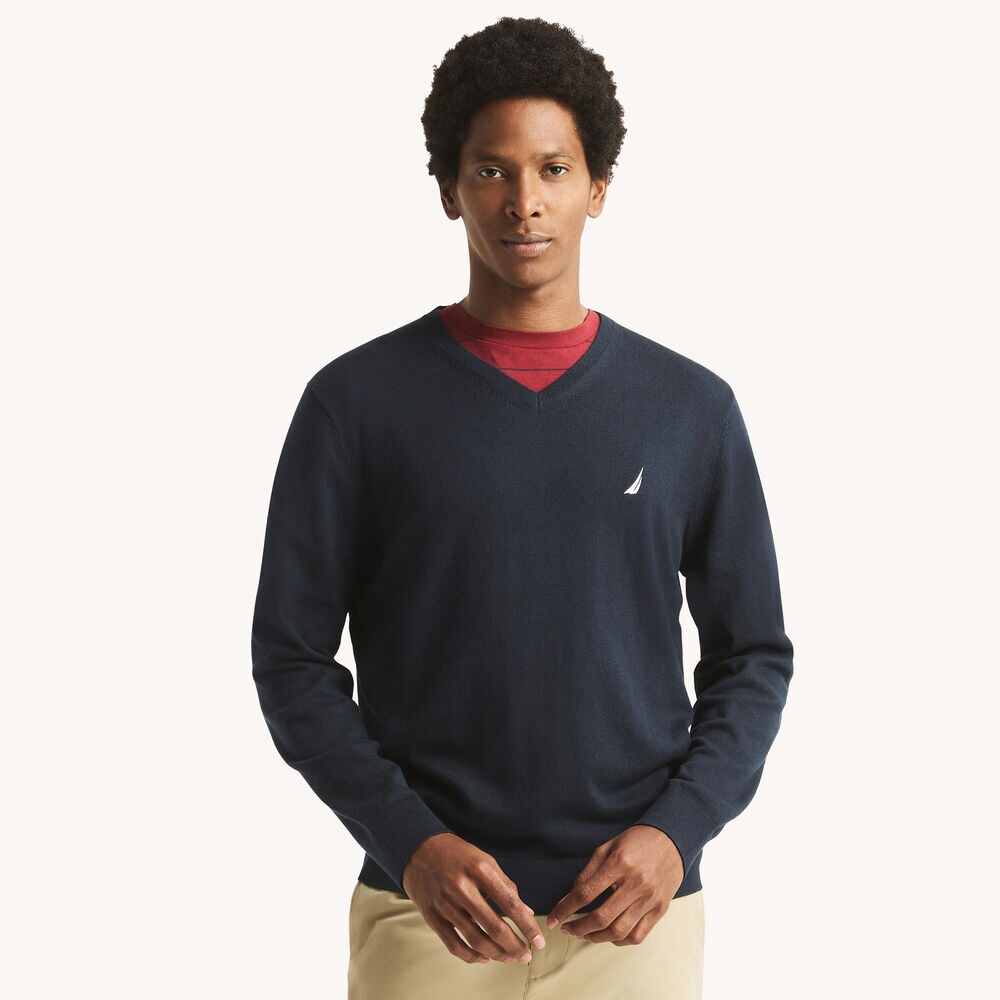 Navtech V-Neck Deck Sweater,Navy,large