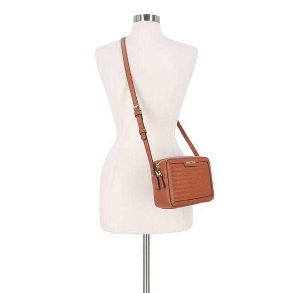 Woven Camera Crossbody Bag