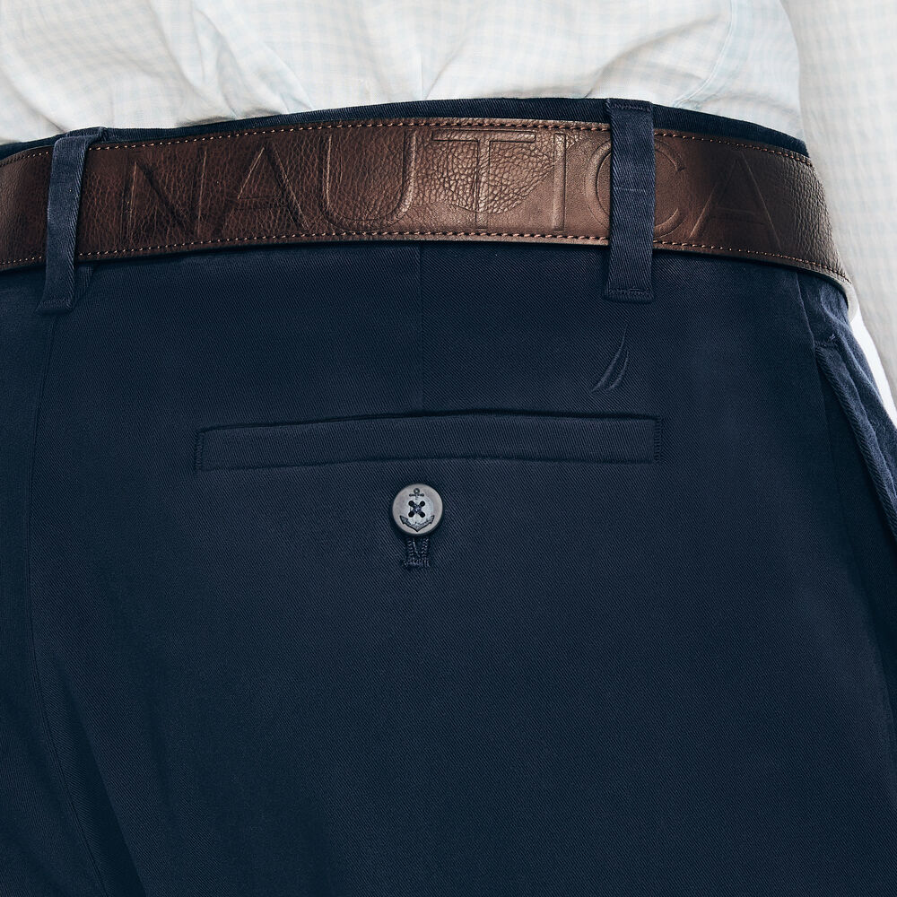 CLASSIC FIT PLEATED PANT,Navy,large