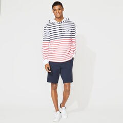 STRIPED T-SHIRT HOODIE,Bright White,large