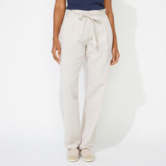 LINEN BLEND HIGH WAIST PANTS,Sandcove,large