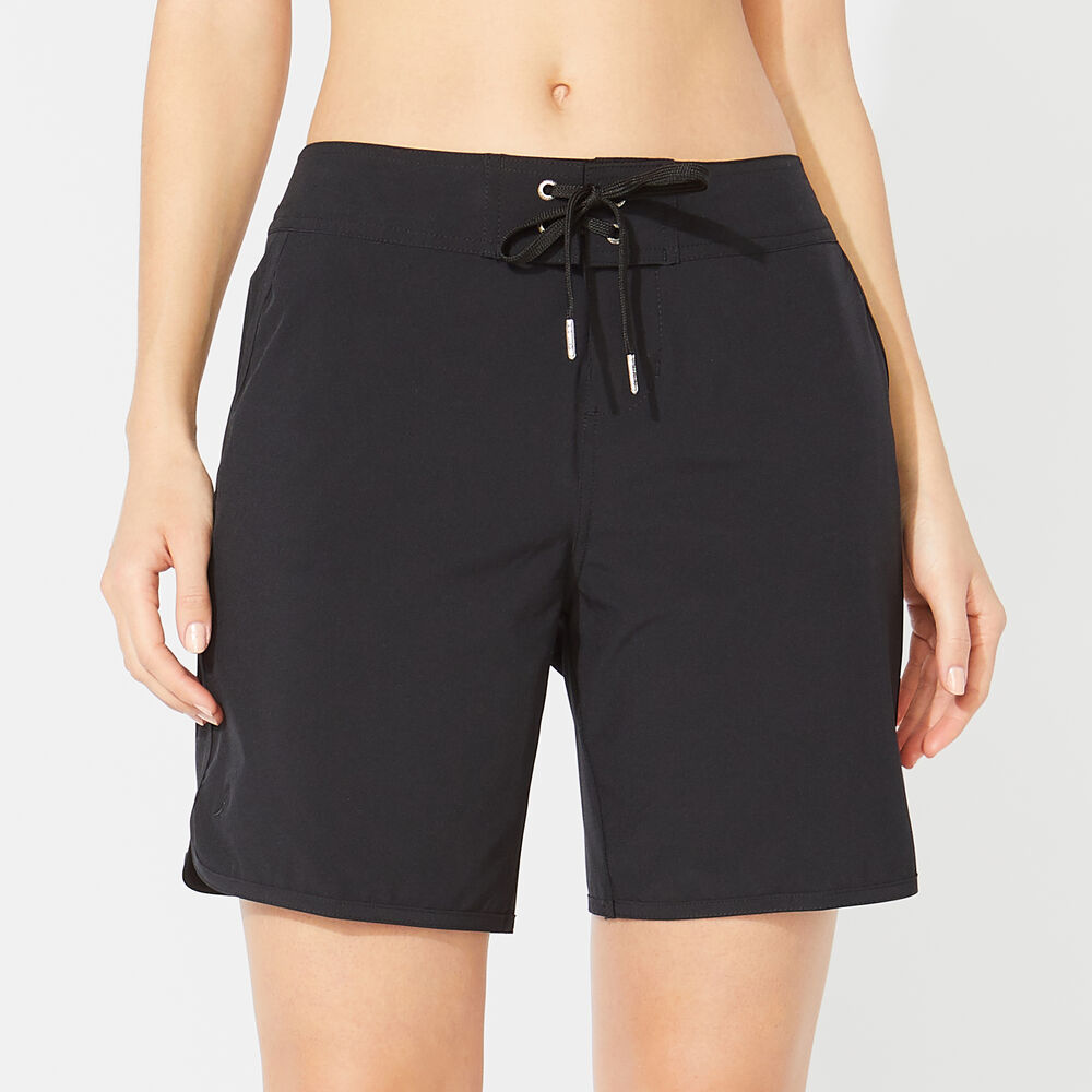 7" SOLID BOARD SHORT,True Black,large