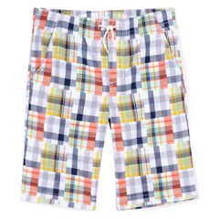 Boys' Kauai Woven Short in Patchwork Plaid (8-20),Antique White Wash,large