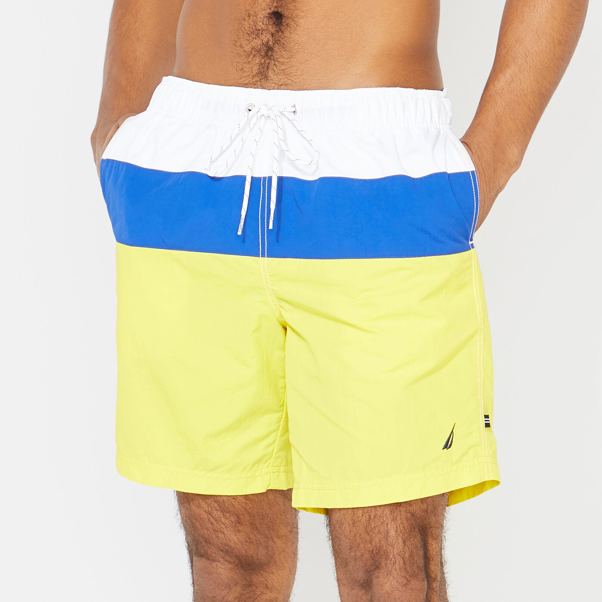 8" COLORBLOCK QUICK-DRY SWIM,Blazing Yellow,large