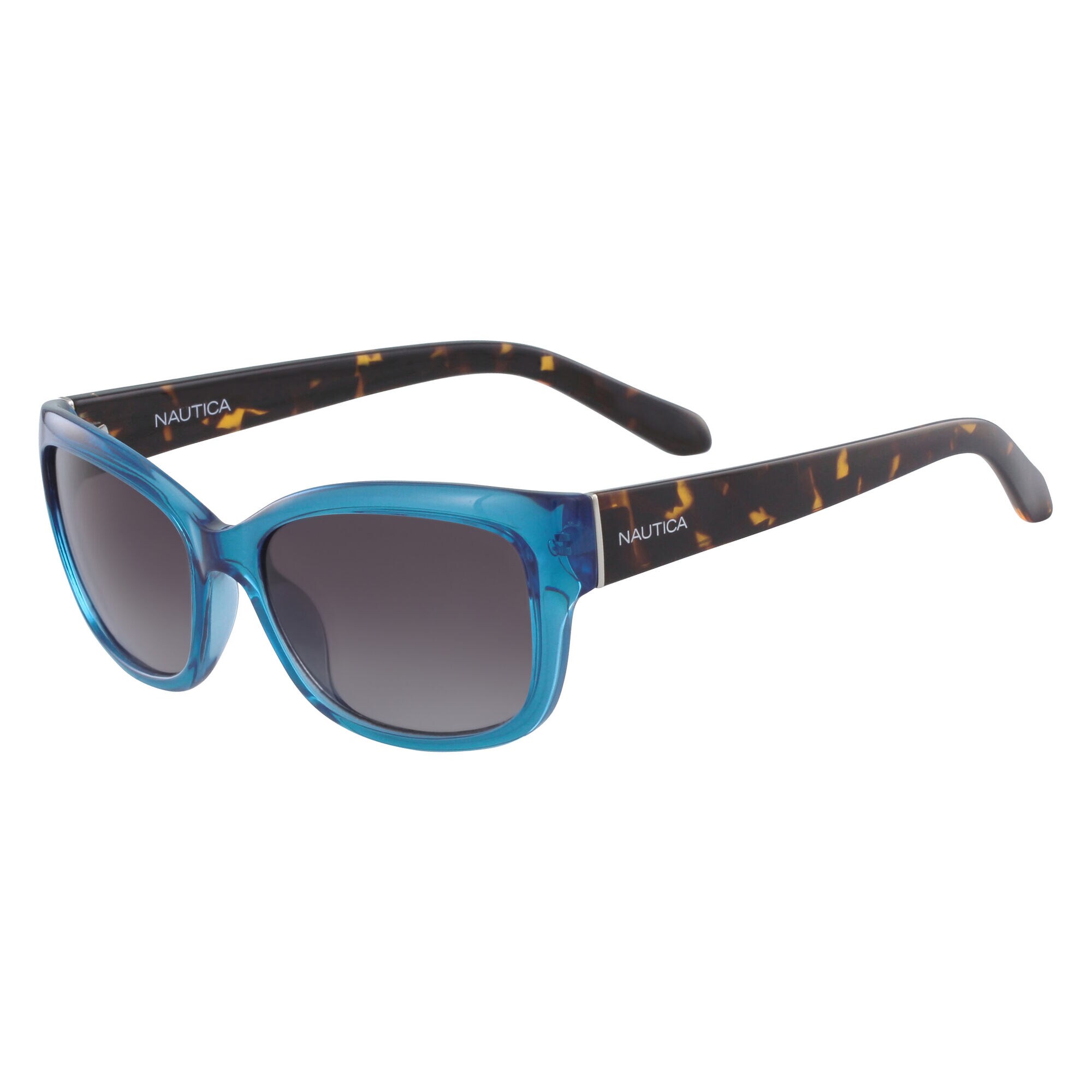 Rectangular Sunglasses with Blue Frame,Deep Dive Wash,large