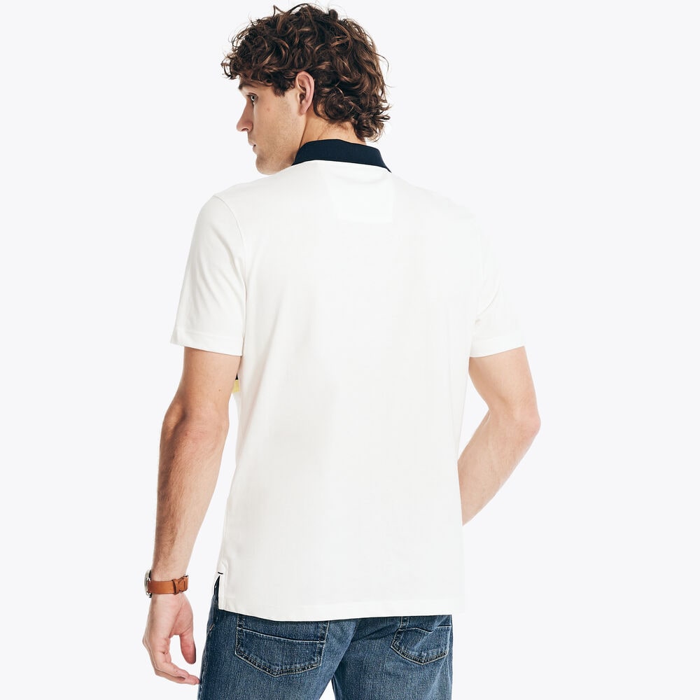 CLASSIC FIT RUGBY CHEST-STRIPE POLO,Sail White,large