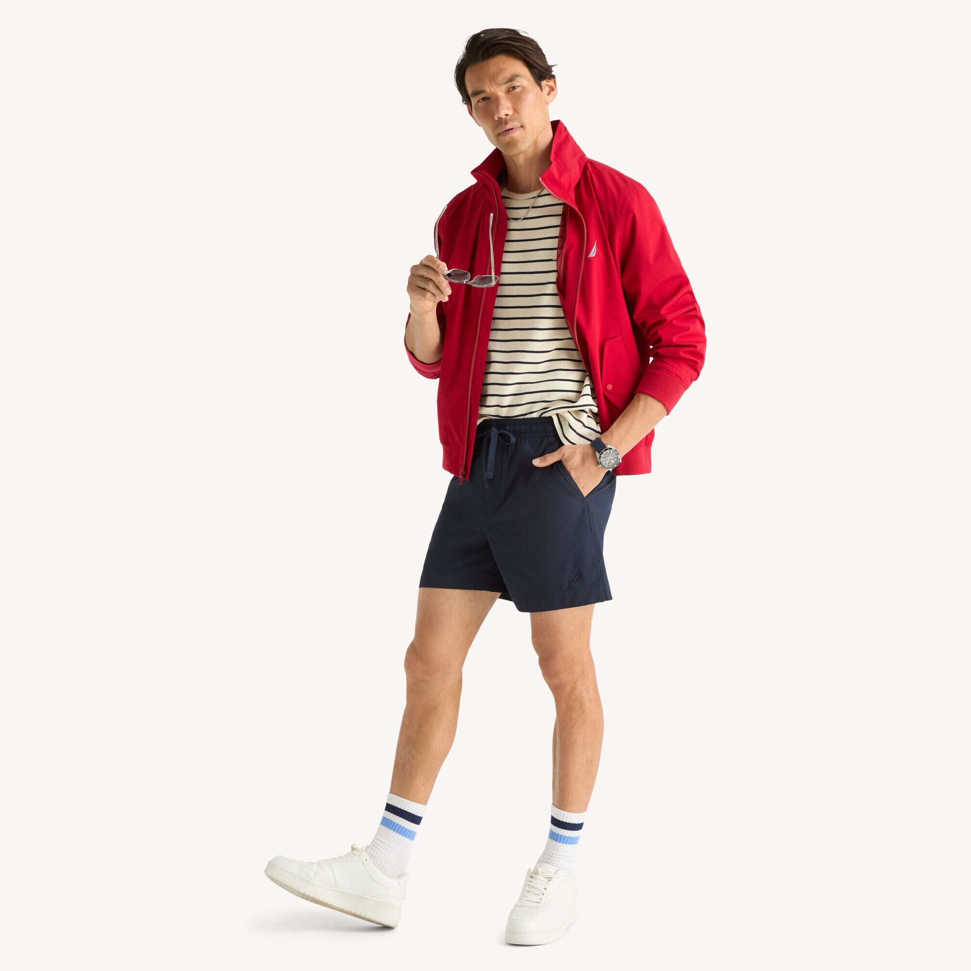 6.5" Ripstop Pull-On Short,Navy,large