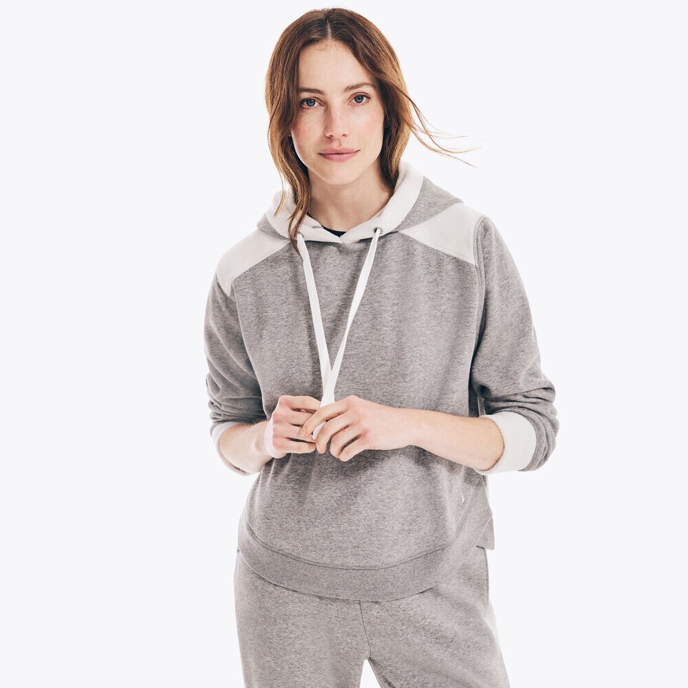 SHERPA FLEECE PULLOVER HOODIE,Fog,large
