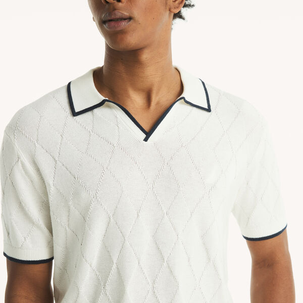 Textured Argyle Sweater Polo