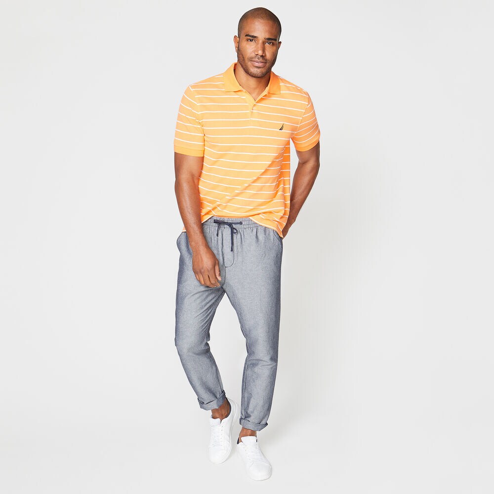 CLASSIC FIT DRAWSTRING LINEN PANT,Stellar Blue Heather,large